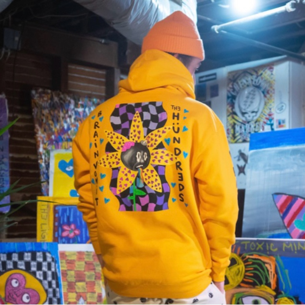 Rare! The Hundreds X Brain Vomit Wen Collab Adam Bomb Squad Hoodie M Limited